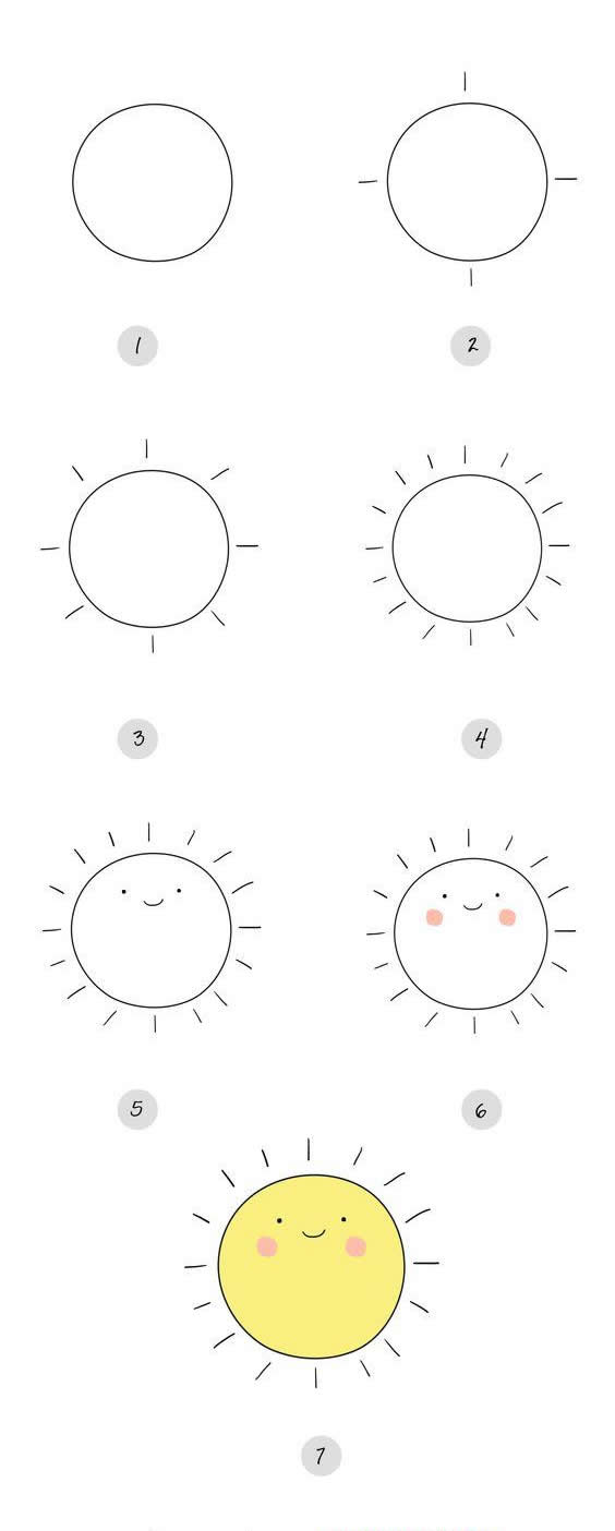 太阳简笔画步骤图