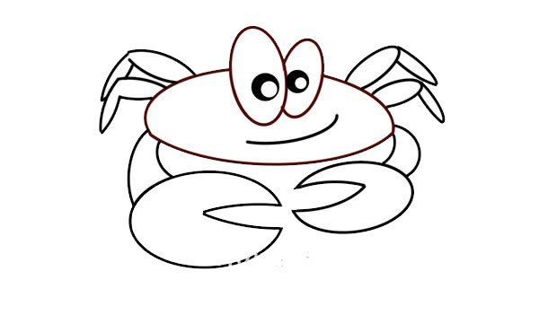 螃蟹简笔画画法步骤图片