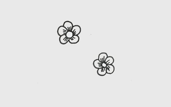 手绘树枝上的梅花,手绘树枝上的梅花的画法步骤教程 梅花简笔画画法步骤图片