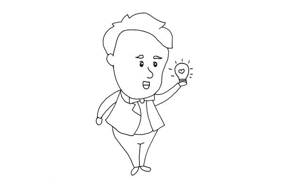 手绘爱迪生发明电灯怎么画,手绘画爱迪生发明电灯的画法步骤教程 爱迪生发明电灯简笔画