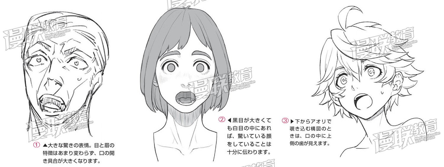 「教程」漫画人物6种基本表情的画法 part 04 “惊”的表情画法 「教程」漫画人物6种基本表情的画法 part 04 “惊”的表情画法