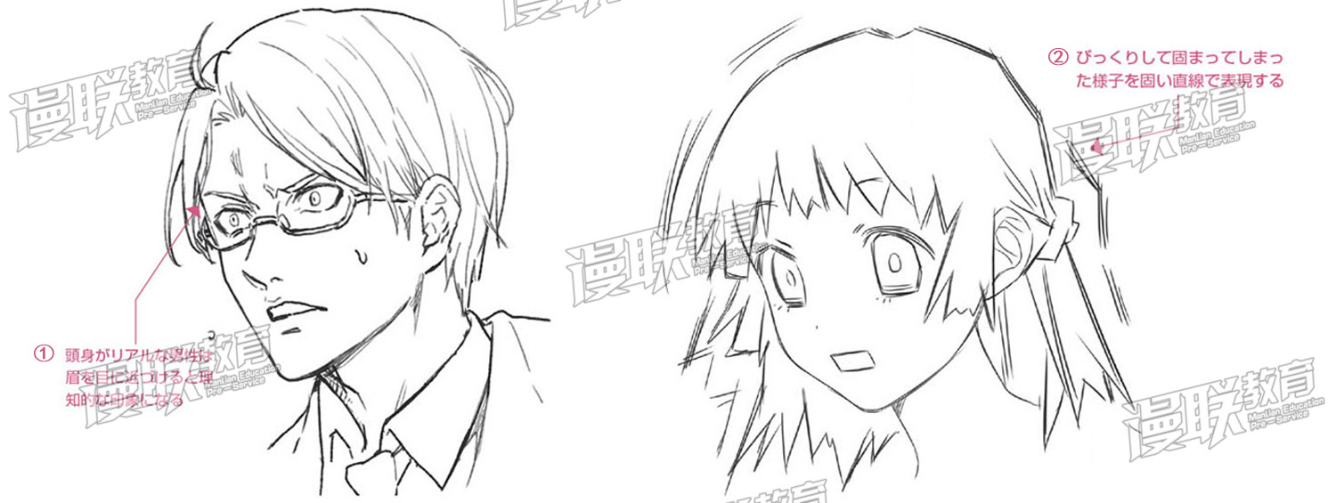 「教程」漫画人物6种基本表情的画法 part 04 “惊”的表情画法 「教程」漫画人物6种基本表情的画法 part 04 “惊”的表情画法