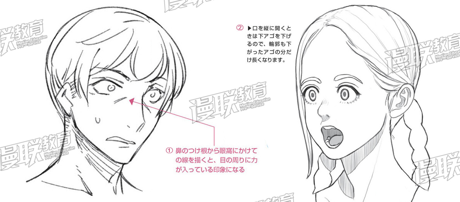 「教程」漫画人物6种基本表情的画法 part 04 “惊”的表情画法 「教程」漫画人物6种基本表情的画法 part 04 “惊”的表情画法