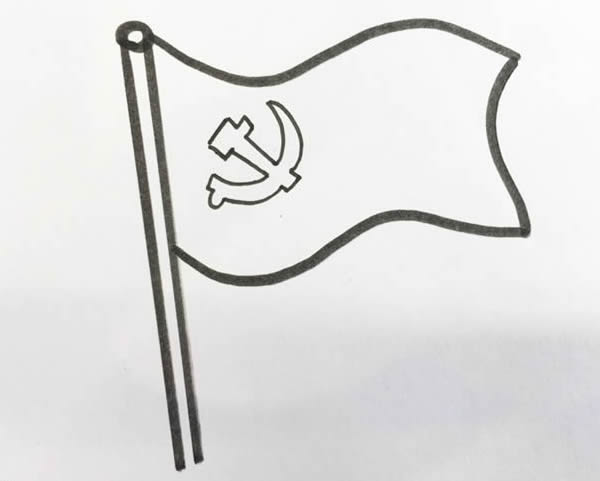 党旗怎么手绘呢,手绘党旗的画法步骤教程 党旗怎么画简单又漂亮,党旗简笔画步骤画法图片
