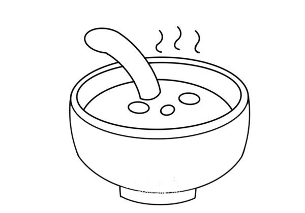 一碗粥简笔画图片
