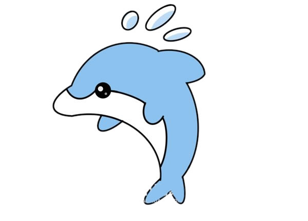手绘海豚怎么画,海豚手绘的画法步骤教程