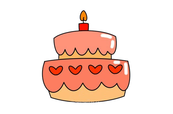 手绘生日蛋糕怎么画呢,蛋糕的手绘画法步骤教程 生日蛋糕简笔画图片