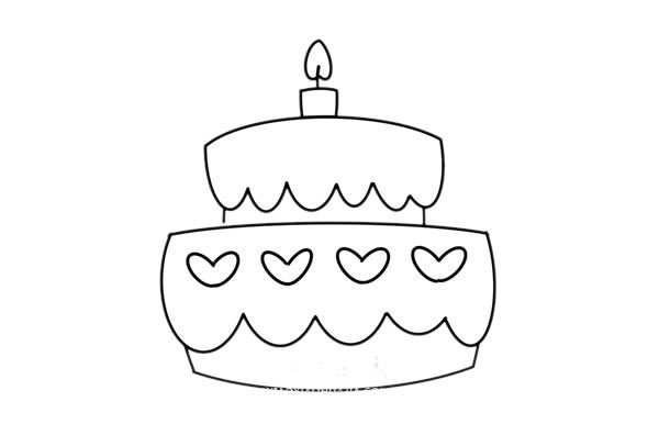 手绘生日蛋糕怎么画呢,蛋糕的手绘画法步骤教程 生日蛋糕简笔画图片