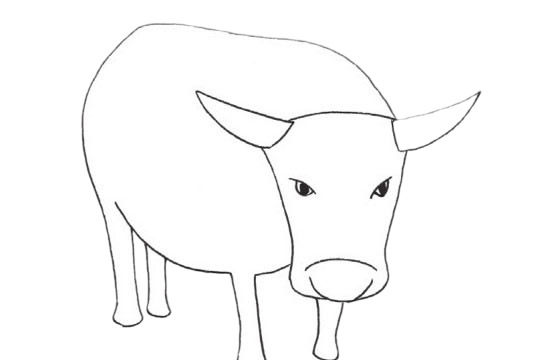 手绘牛怎么画呢,手绘牛的画法步骤教程 水牛简笔画图片