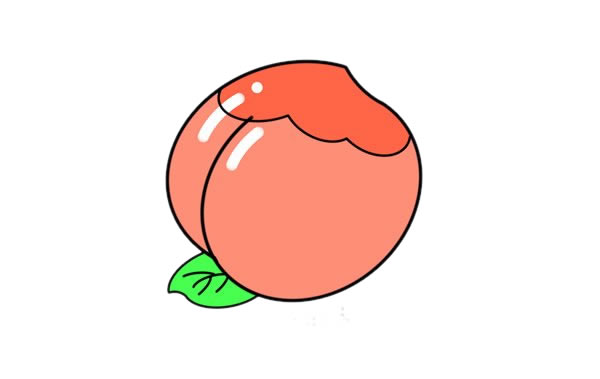 水蜜桃怎么画呢,水蜜桃的手绘画法步骤教程 彩色水蜜桃简笔画画法图片