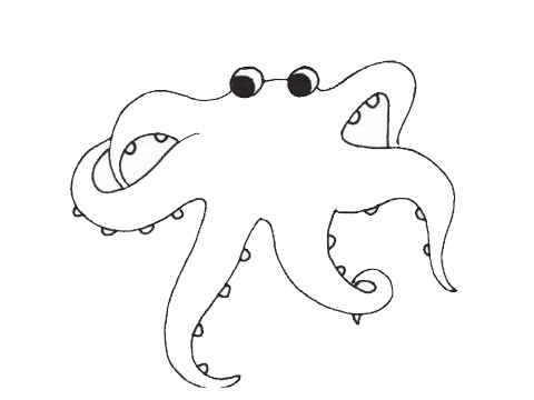 章鱼怎么画呢?章鱼手绘的画法 卡通章鱼简笔画图片