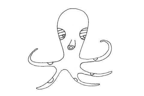 鱿鱼怎么画?鱿鱼的画法 章鱼简笔画图片