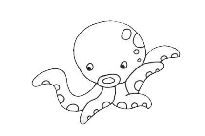 鱿鱼怎么画?鱿鱼的画法 章鱼简笔画图片