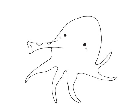 鱿鱼怎么画?鱿鱼的画法 章鱼简笔画图片