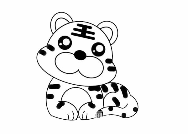 老虎怎么画呢?老虎手绘画法步骤教程 老虎简笔画可爱又简单