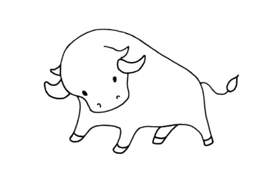 萌萌的牛怎么画?牛手绘画法步骤教程 小牛简笔画图片