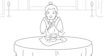 打开的包袱里有一堆银子发着光，张三捧着脸笑得很很开心.jpg