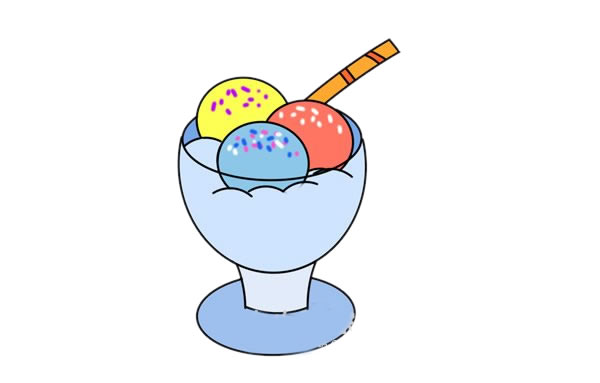 一杯冰激凌球怎么画?一杯冰激凌球手绘画法步骤教程 一杯冰激凌球简笔画简单又漂亮