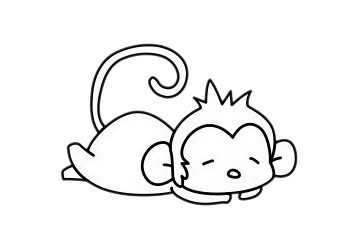 小猴子怎么画呢?小猴子手绘的画法步骤教程 猴子简笔画图片