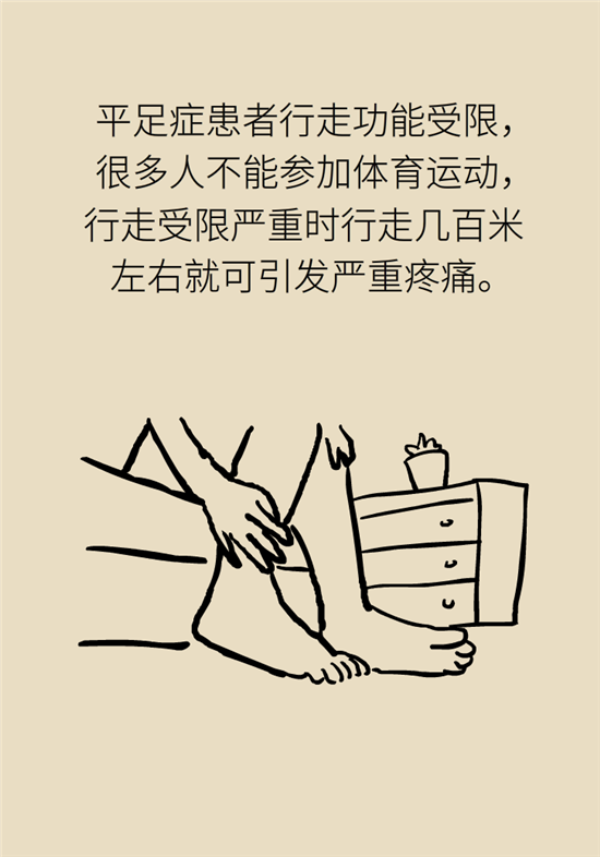 走几百米路就疼得不行了?可能患上了平足症 走几百米路就疼得不行了?可能患上了平足症