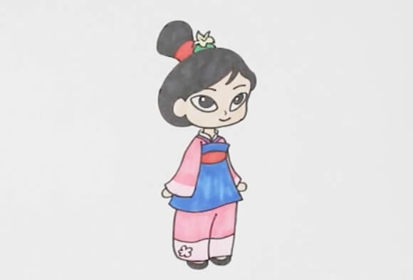 花木兰 彩色花木兰简笔画 怎么画简单又好看