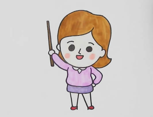 女老师 上课的女老师怎么画简笔画简单又好看