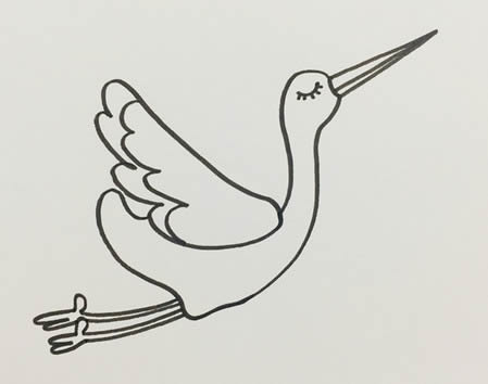 仙鹤简笔画怎样画简单又漂亮