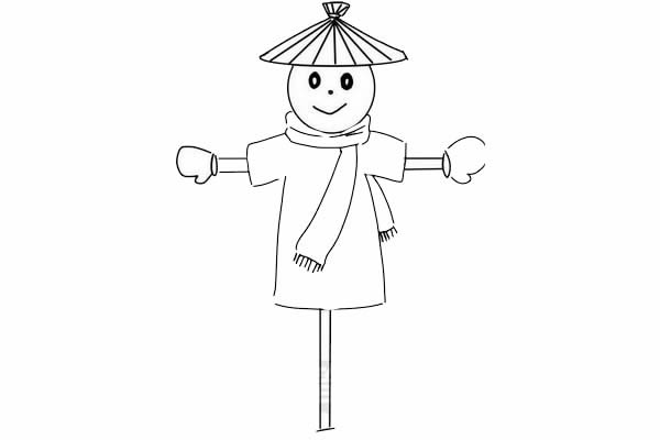 稻草人怎么画简笔画简单又好看