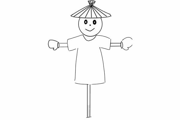 稻草人怎么画简笔画简单又好看