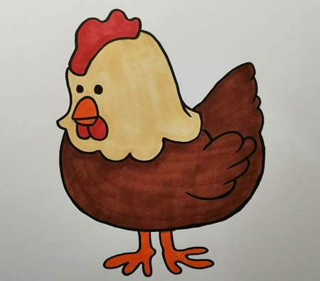 母鸡怎么画简笔画简单又漂亮
