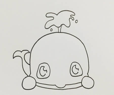 蓝鲸怎么画简单又可爱步骤图-可爱蓝鲸简笔画图片