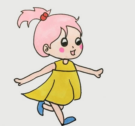 小女孩怎么画跟我手绘可爱小女孩