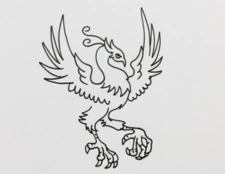 火凤凰怎么画好看又霸气又简单