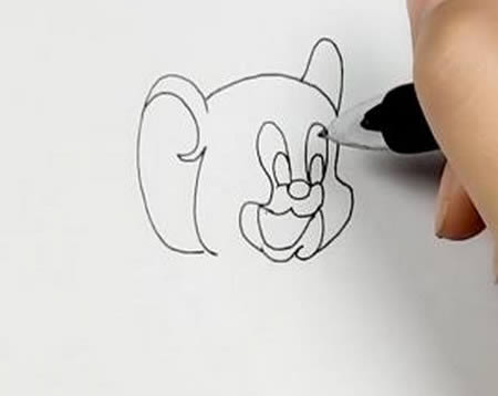 猫和老鼠杰瑞简笔画彩色步骤图