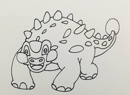 甲龙简笔画怎么画