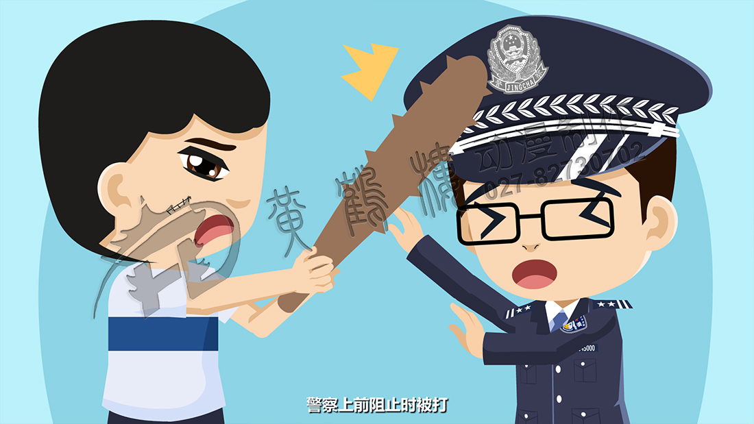 又捡起一根木棒冲过来打砸警车，警察上前阻止时被打.jpg