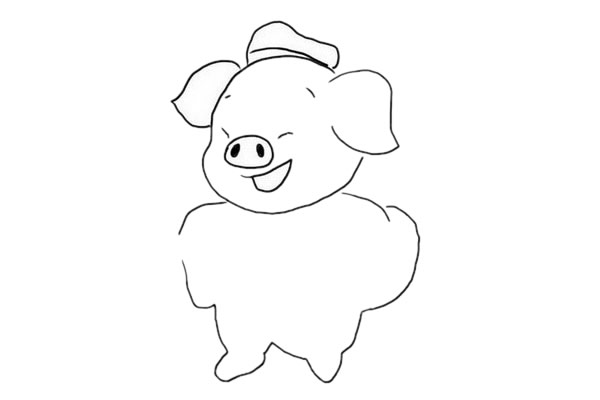 猪八戒简笔画怎么画简单好画 彩色画法
