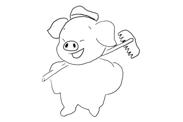 猪八戒简笔画怎么画简单好画 彩色画法