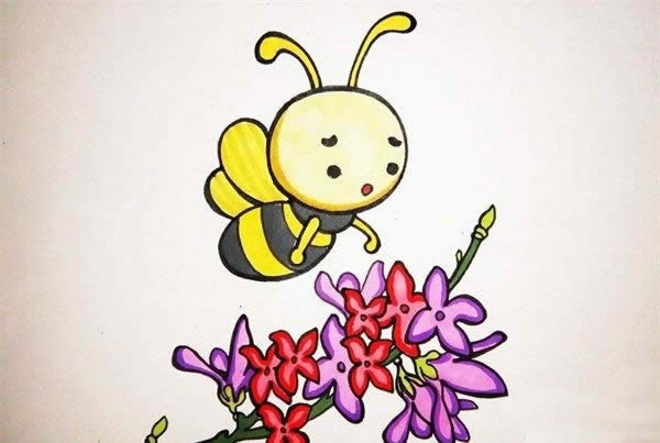 蜜蜂采蜜的简笔画_蜜蜂采蜜的简笔画怎么画