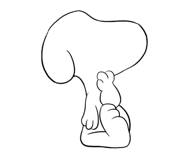 史努比的简单画法,史努比简笔画步骤图解