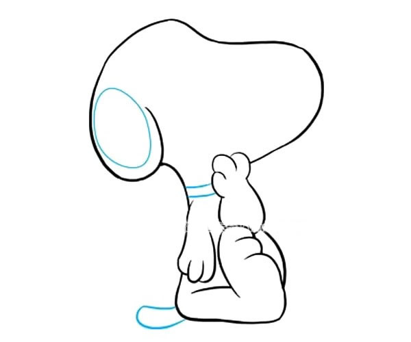 史努比的简单画法,史努比简笔画步骤图解