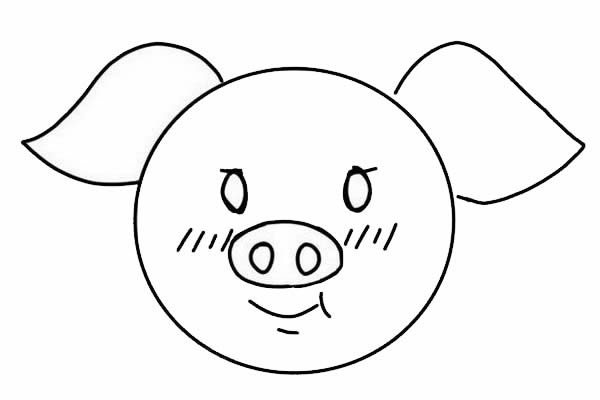 卡通小猪简笔画步骤图解