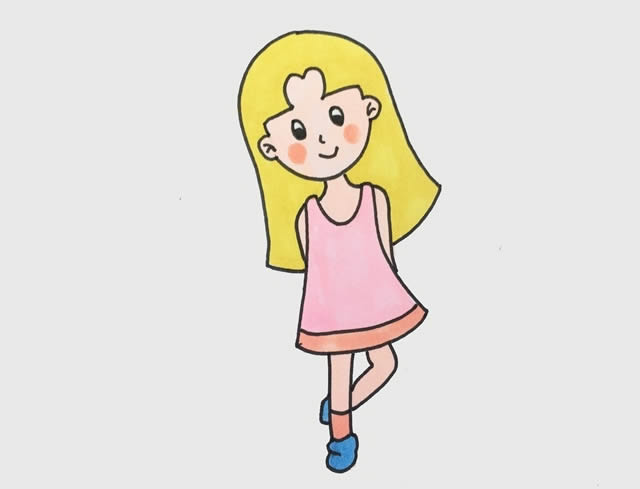 漂亮女生简笔画,少女简笔画怎么画简单又漂亮