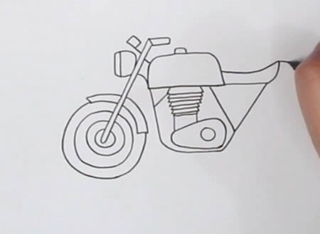 摩托车怎么画简单又好看-摩托车简笔画彩色