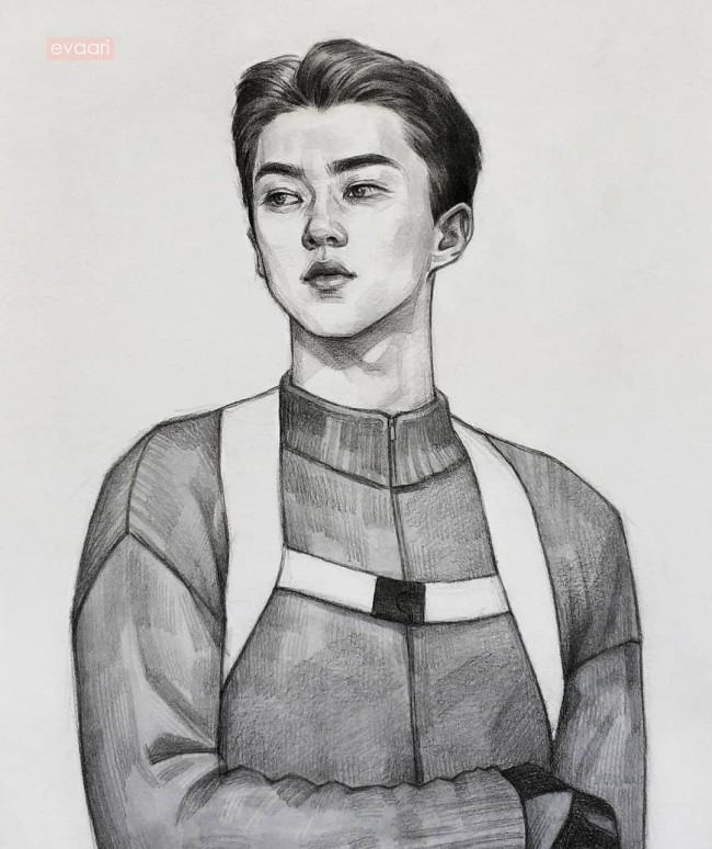 超帅气手绘男生 帅气小哥哥素描水彩手绘素材图片