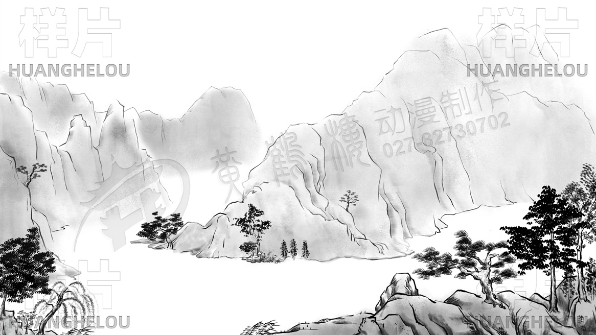 《高山流水，丛山峻岭》 水墨画动画制作设计草稿.jpg