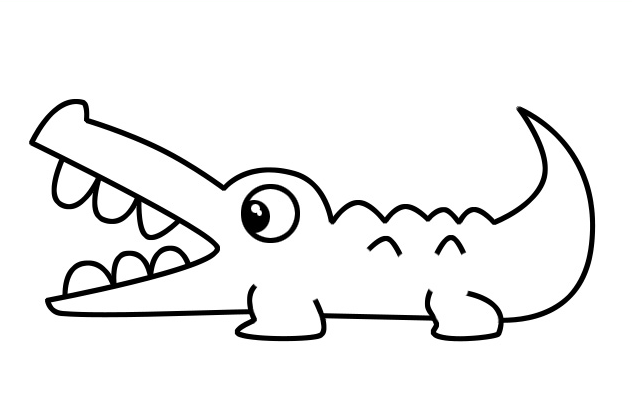 张大嘴巴的鳄鱼简笔画怎么画？鳄鱼简笔画步骤教程.png