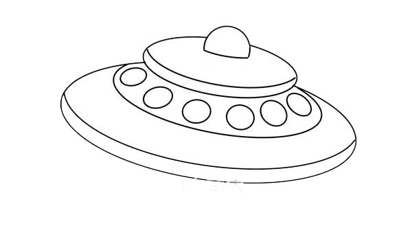 UFO飞碟简笔画画法步骤图片