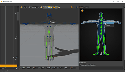 在 Animcraft 中，可通过 3D 可视化管理处理动画与角色。.gif