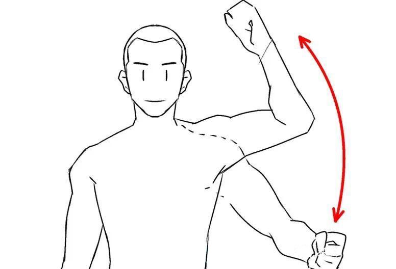 如果手臂挥起来，男性强壮的肌肉.jpg